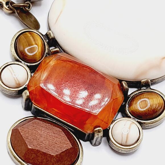Chico’s Chunky Mixed Gemstone Lucite Statement Necklace NWT 27 Inch - Picture 9 of 9